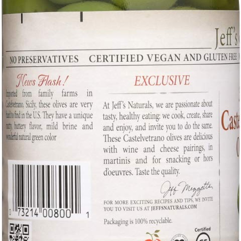 Jeff's Pitted Castelvetrano Olives