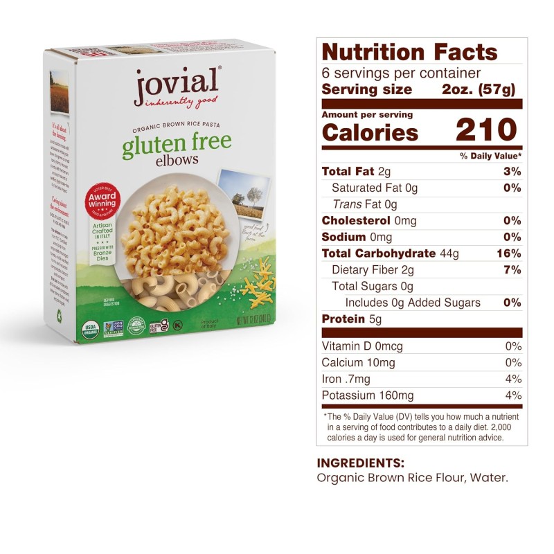 Jovial Gluten Free Brown Rice Pasta Elbows Jovial Gluten Free Brown Rice Pasta Elbows