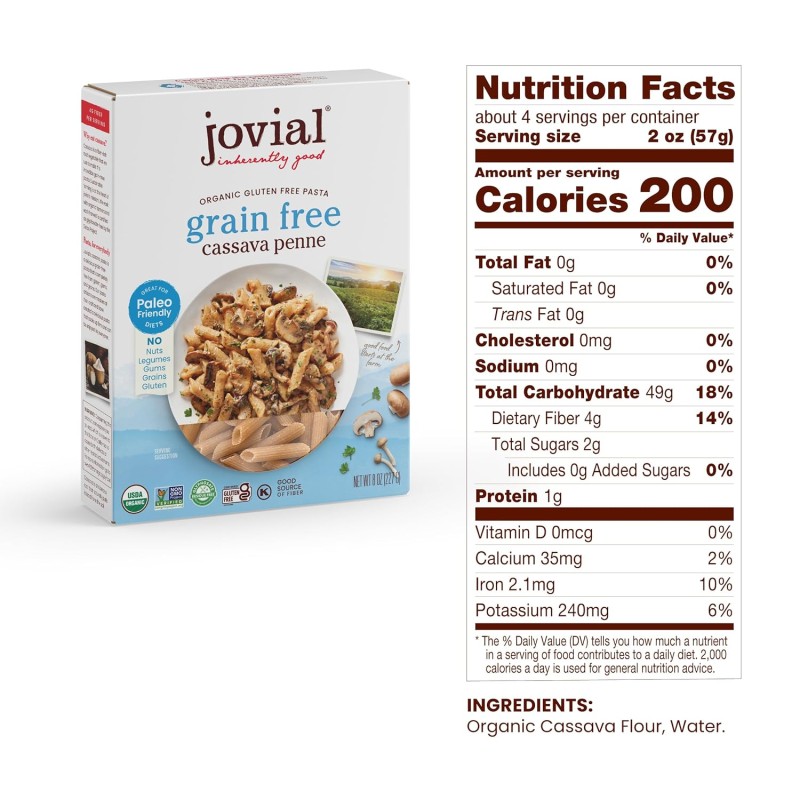 Jovial Organic Gluten Free Cassava Penne Jovial Organic Gluten Free Cassava Penne