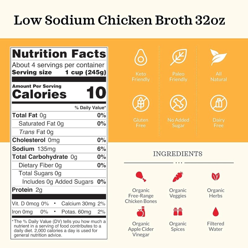 Kettle & Fire Low Sodium Chicken Broth