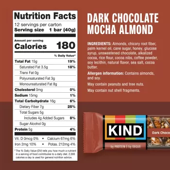 Kind Bar Dark Chocolate Mocha Almond Kind Bar Dark Chocolate Mocha Almond