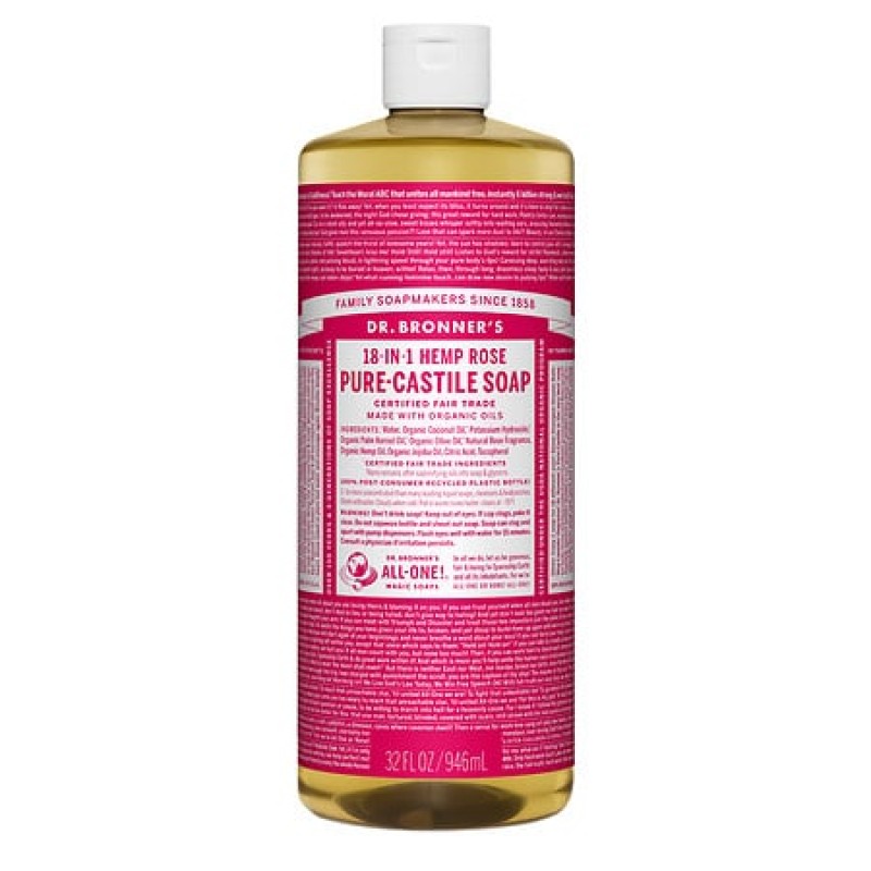 Dr. Bronner's Rose Castile Soap 32 Oz Dr. Bronner's Rose Castile Soap 32 Oz