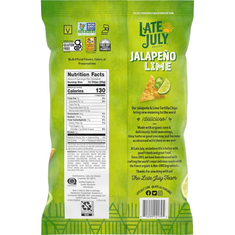 Late July Tortilla Chip Jalapeno Lime