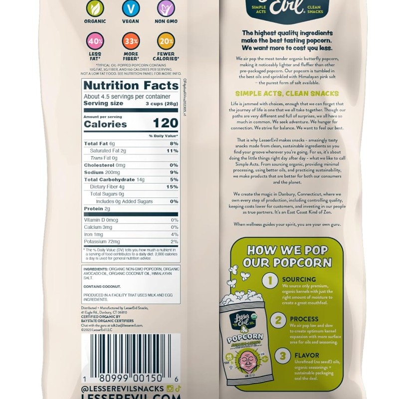 Lesser Evil Popcorn Avocado-Licious