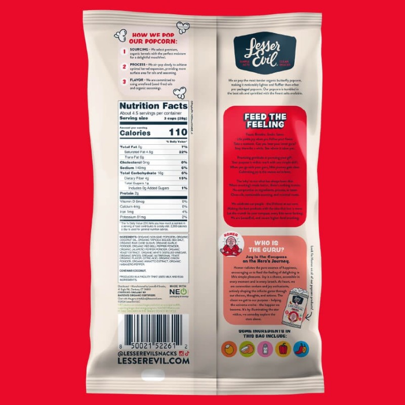 Lesser Evil Popcorn Fiery Hot