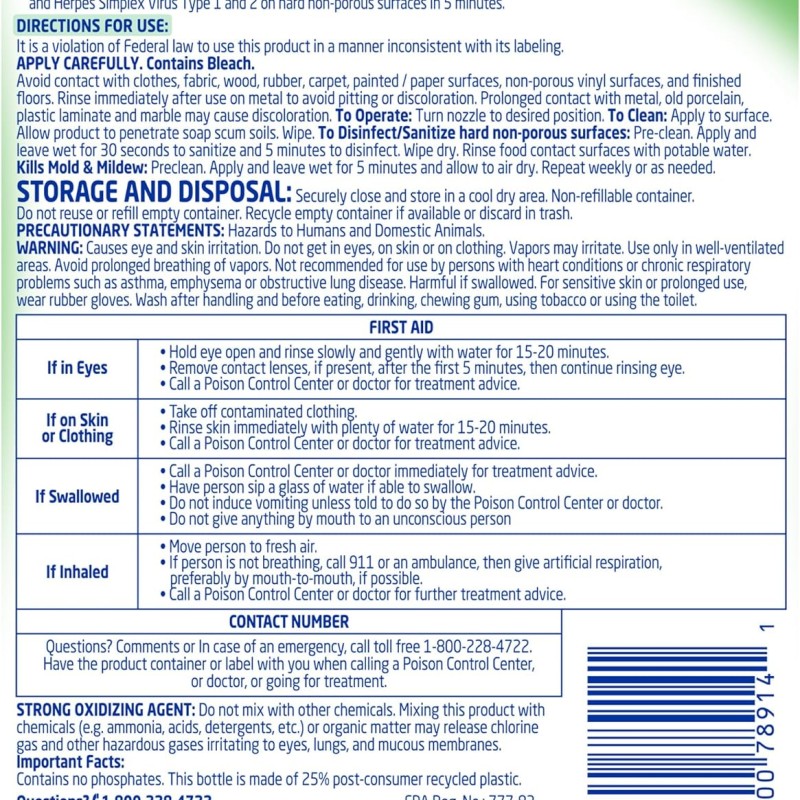 Lysol All Purpose Cleaner with Bleach, 32 Ounce