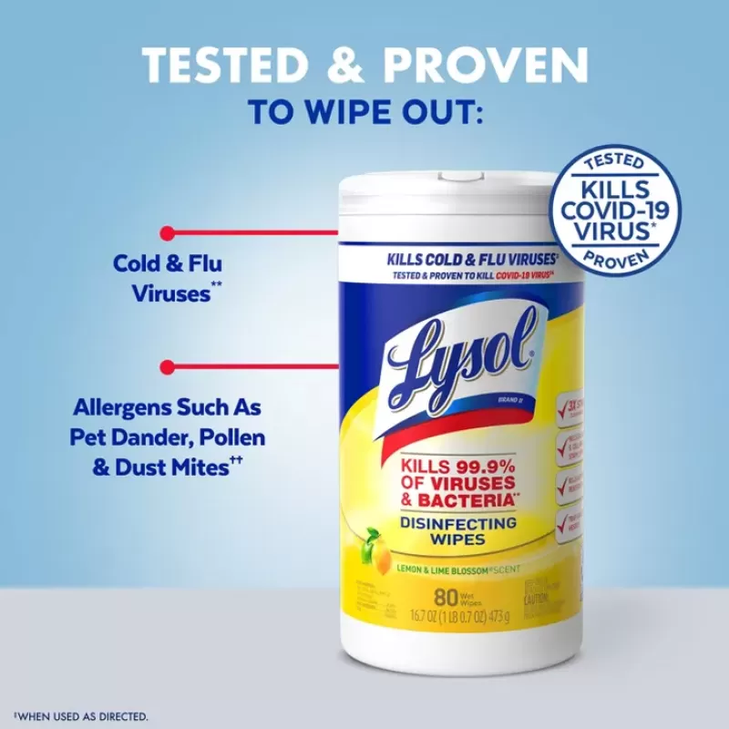 Lysol Lemon and Lime Blossom Disinfecting Wipes 80