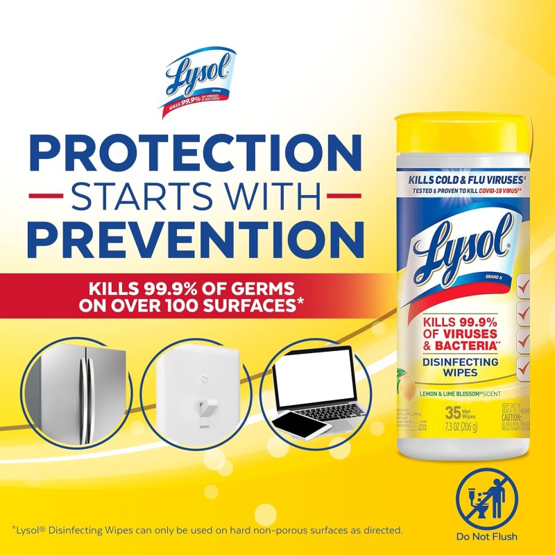 Lysol Lemon and Lime Blossom Disinfecting Wipes 80