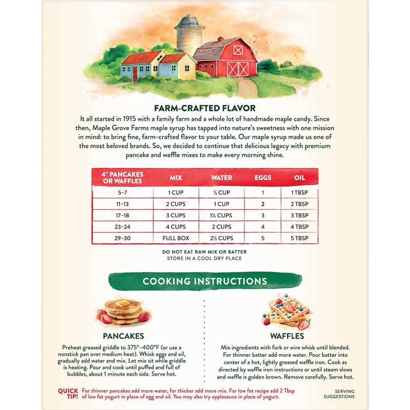 Maple Grove Farms Pancake & Waffle Mix, Buttermilk & Honey