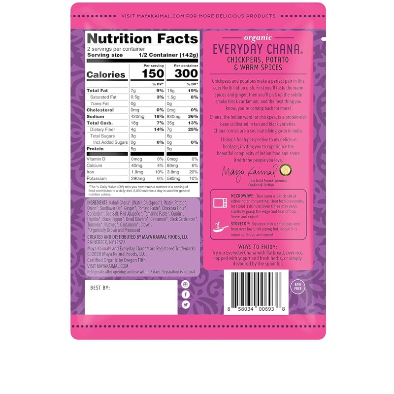Maya Kaimal Everyday Chana Chickpeas, Potato & Warm Spices
