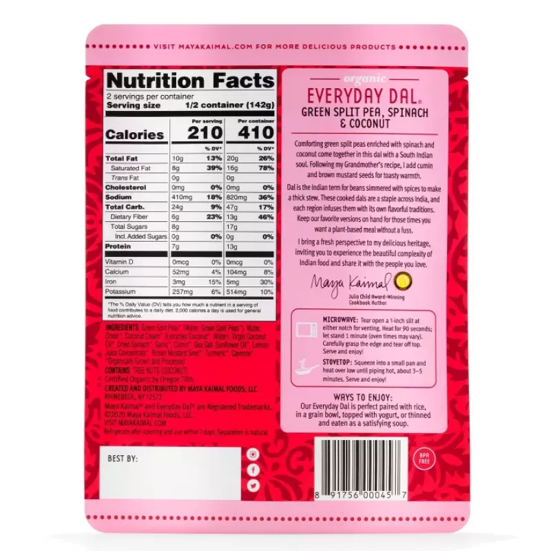 Maya Kaimal Everyday Dal Green Split Pea