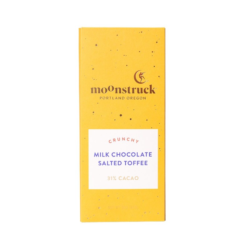 Moonstruck Sea Salt Toffee Milk Chocolate Candy Bar