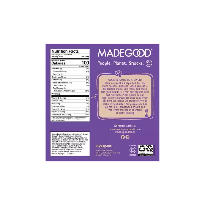 MadeGood Granola Mixed Berry