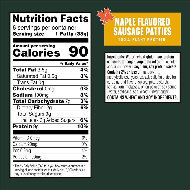 Morning Star Maple Sausage Patties