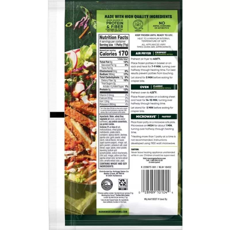 Morning Star Veggie Chik Patties Buffalo