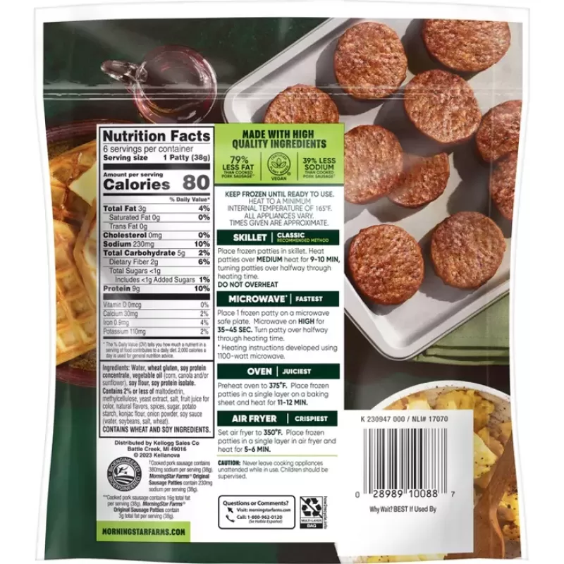 Morning Star Veggie Sausage Patties Original