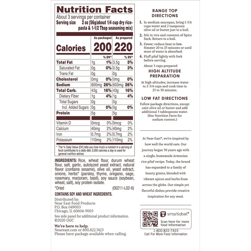 Near East Rice Pilaf Mix Garlic & Herb