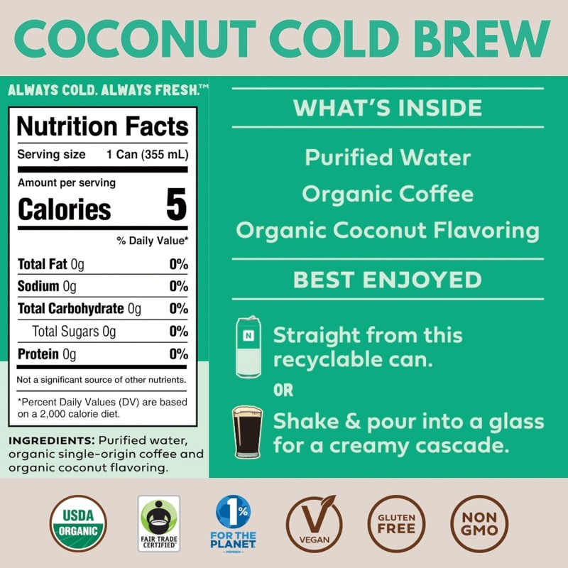 Nitro Cold Brew Coffee Coconut