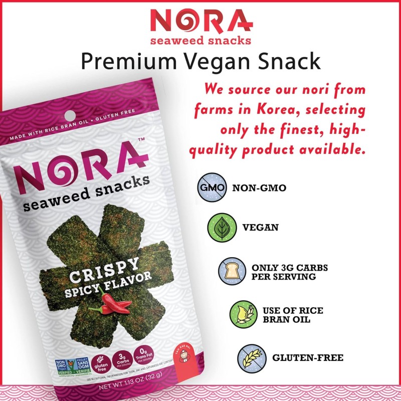 Nora Seaweed Snacks Crispy Spicy