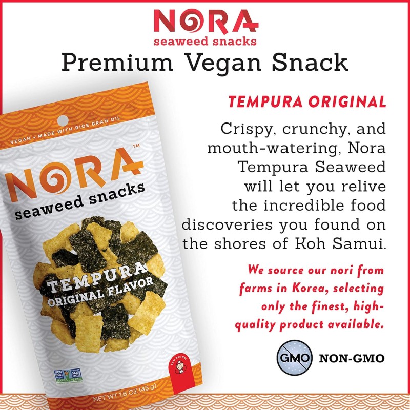 Nora Seaweed Snacks Tempura Original