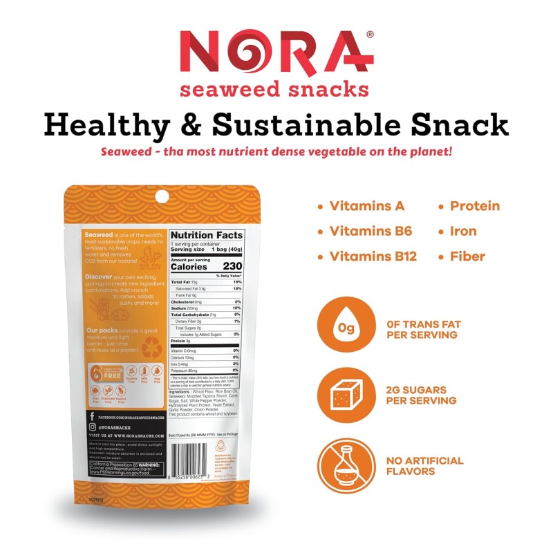 Nora Seaweed Snacks Tempura Original