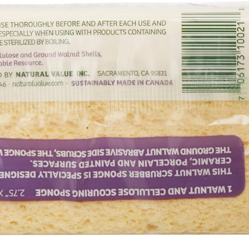 Natural Value Walnut Scrubber Sponge