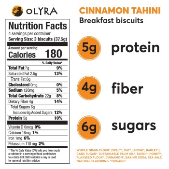 Olyra Breakfast Biscuits Cinnamon Tahini