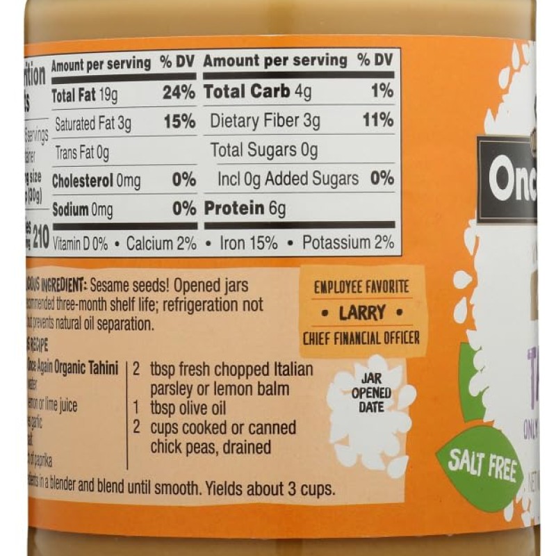 Once Again Natural Tahini Creamy