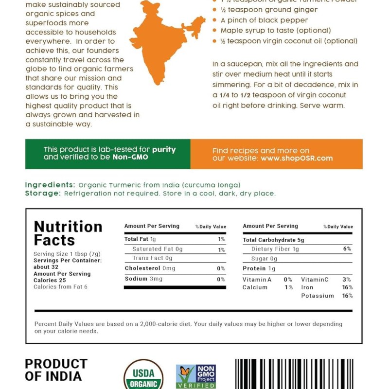Organic Turmeric Powder (8 oz)