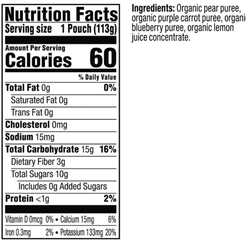 Plum Org. Pear Purple Carrot & Blueberry