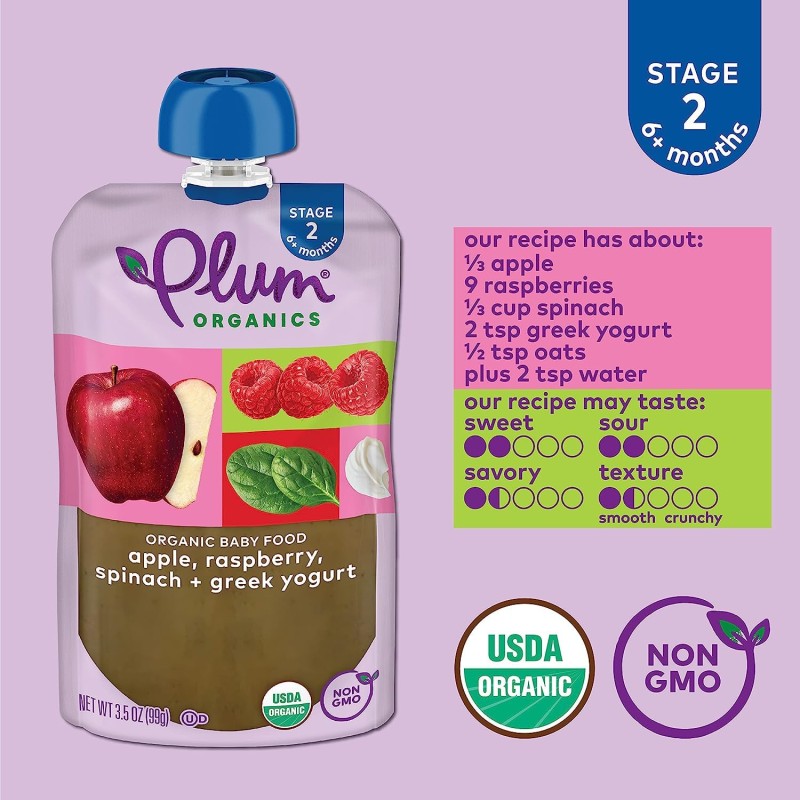 Plum Organics Apple Raspberry Spinach