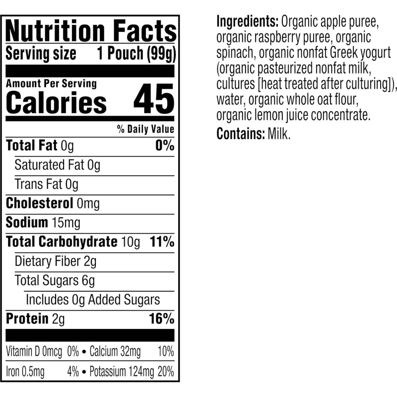 Plum Organics Apple Raspberry Spinach