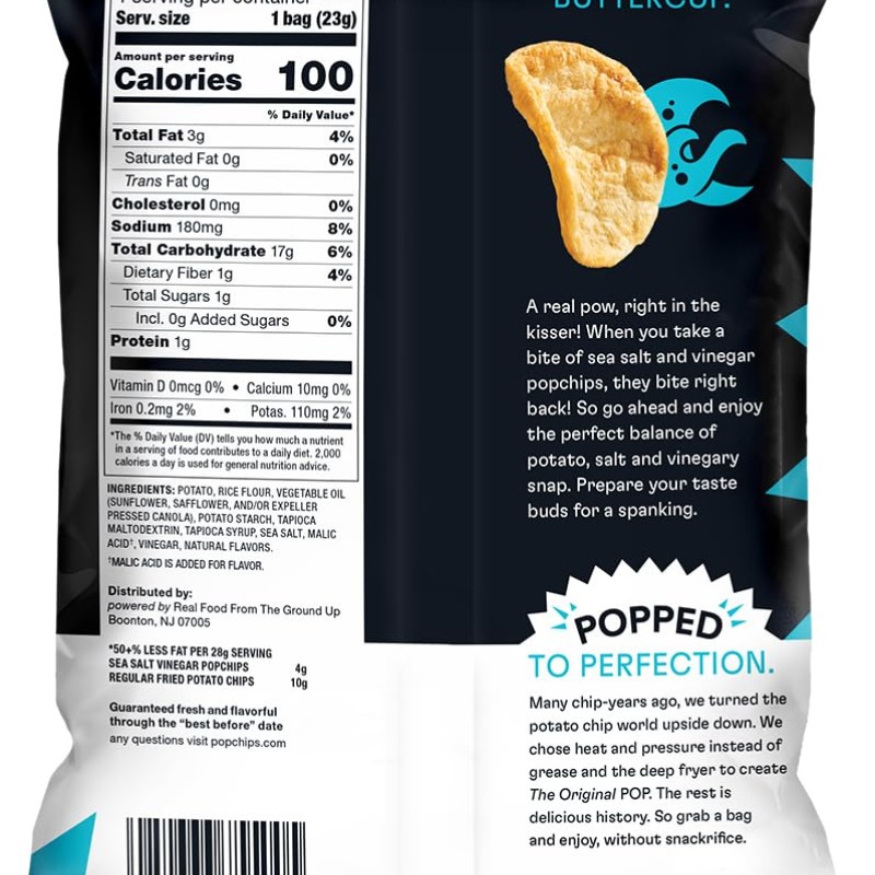 Popchips Original Sea Salt & Vinegar Flavored