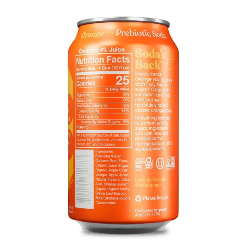 Poppi Prebiotic Soda Orange