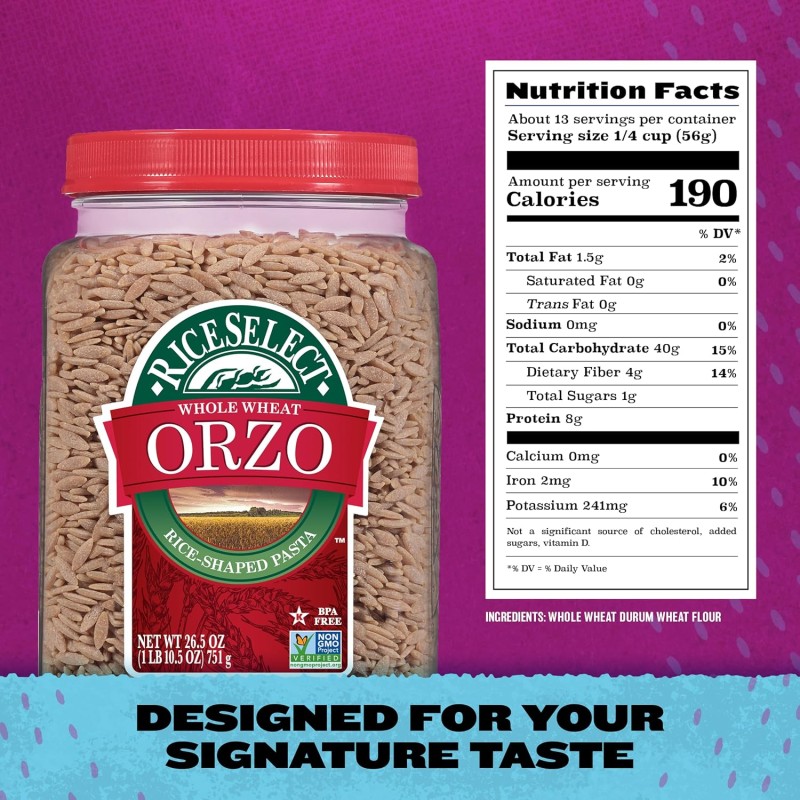 RiceSelect Whole Wheat Orzo