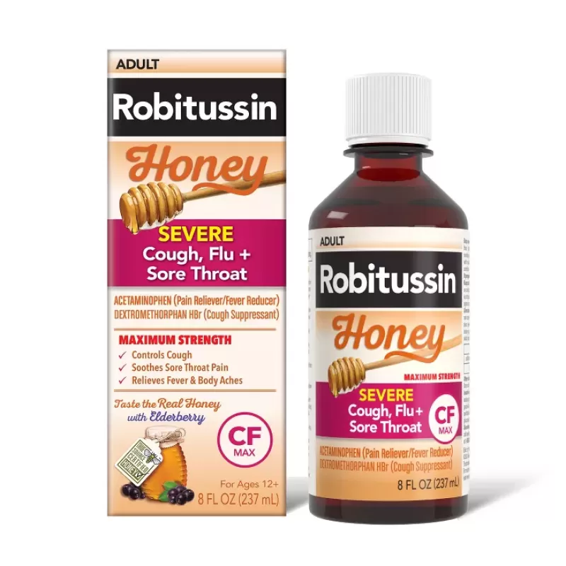 Robitussin Adults Honey Severe Cough Flu + Sore Thort