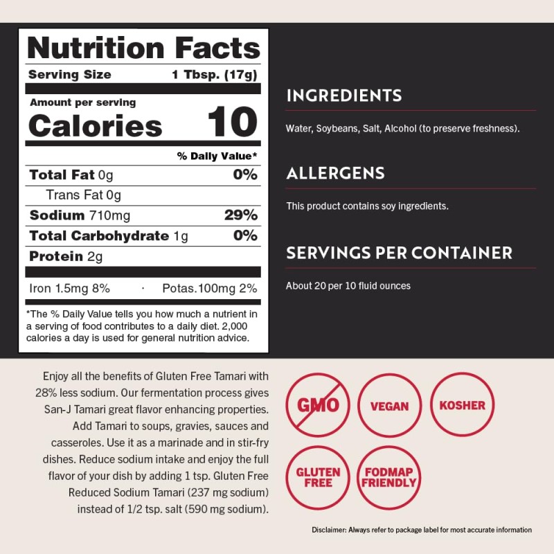 San-J 28% Tamari Sauce Gluten Free
