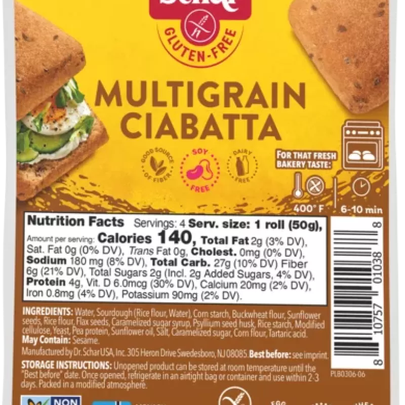 Schar Gluten Free Multigrain Ciabatta