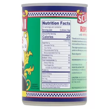Sclafani California Ripe Olives Pitted Extra Large