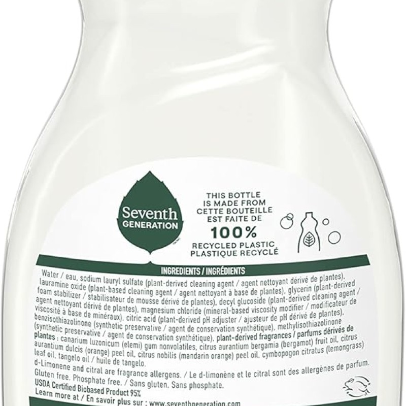 Seventh Generation Dish Soap Clementine Zest
