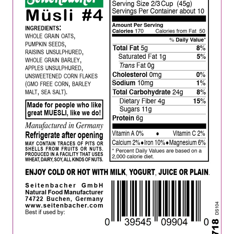 Seitenbacher Musli For Nut Lovers