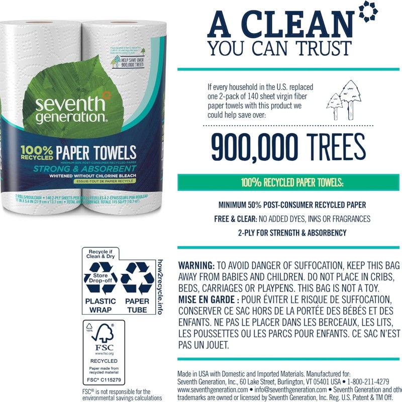 Seventh Generation Paper Towels 6-Count White