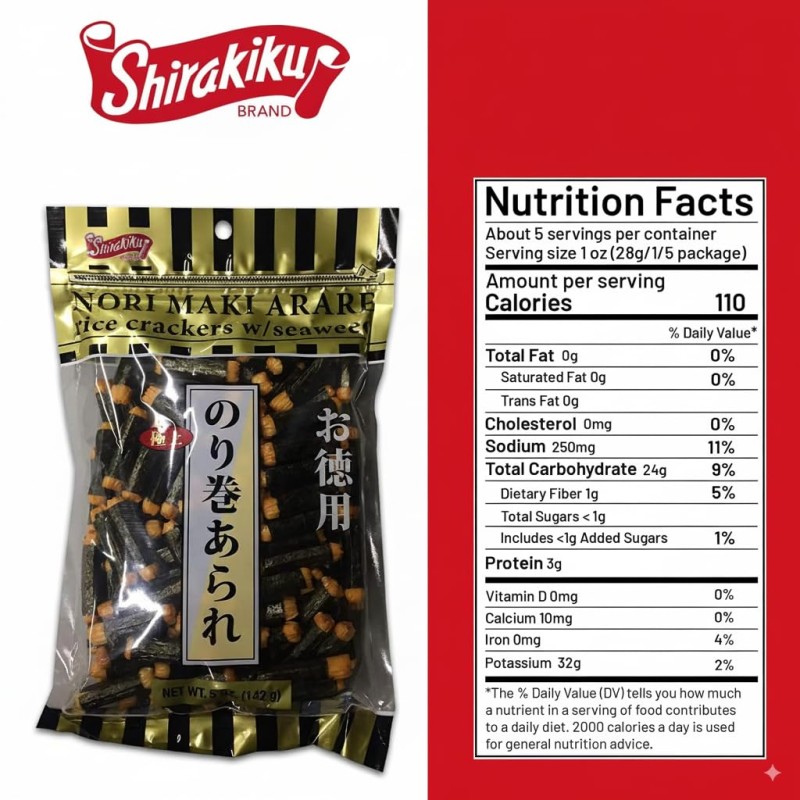 Shirakiku Rice Crackers With Seaweed