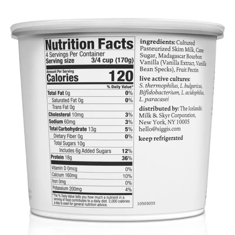 Siggi's Yogurt Vanilla 24oz