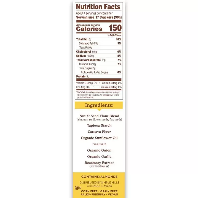 Simple Mills Almond Flour Crackers Sea salt