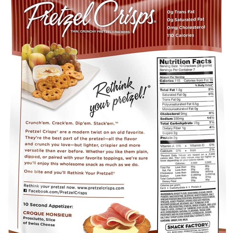 Snack Factory Pretzel Crisps Honey Mustard