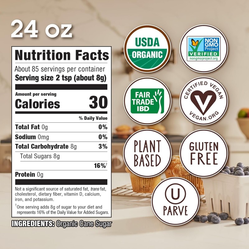 Sugar In The Raw Organic White Cane Sugar