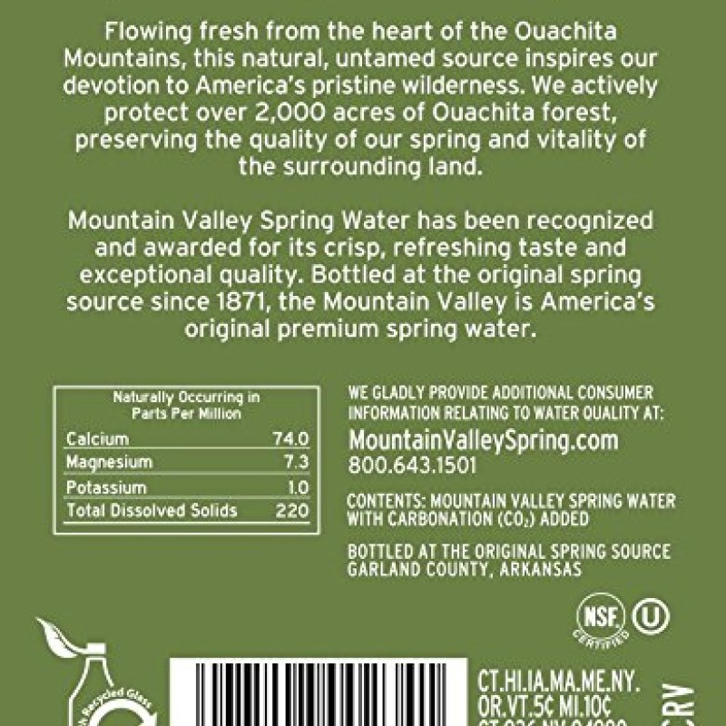 The Mountain Valley Water Sparkling