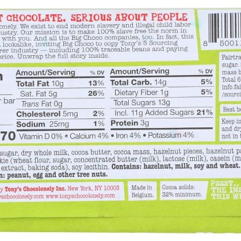 Tony's Chocolonely Hazelnut Bar Candy