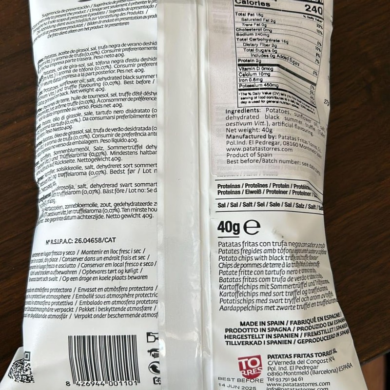 Torres Black Truffle Potato Chips